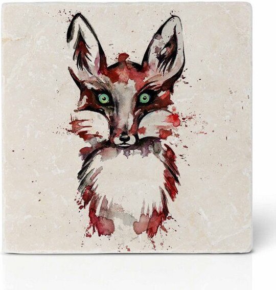 Fliesenuntersetzer »Fuchsportrait« von LIGARTI | Design Untersetzer | Natursteinfliese