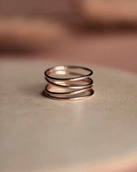 lille mus Ring 'Loop Basic' 925 Silber / vergoldet