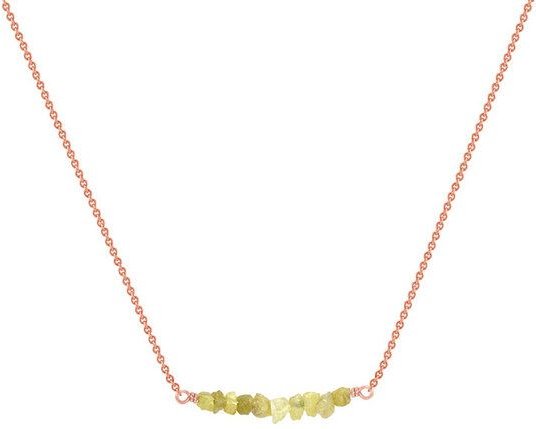 Eppi Goldener Choker mit ungeschliffenen gelben Diamanten Inaku