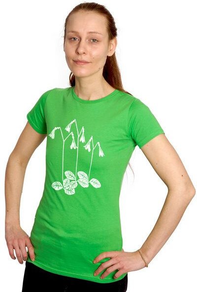 HANDGEDRUCKT "Moosglöckchen" Frauen-T-SHIRT von Earth Positiv