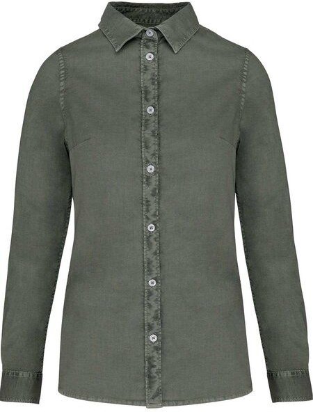 YTWOO Umweltfreundliches ausgewaschenes Damenhemd aus Bio-Baumwolle