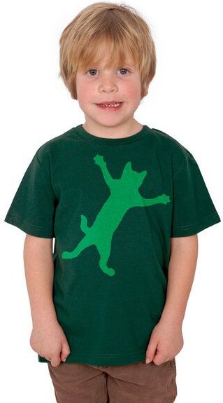 HANDGEDRUCKT "Klammerkatze" Unisex Kinder T-Shirt