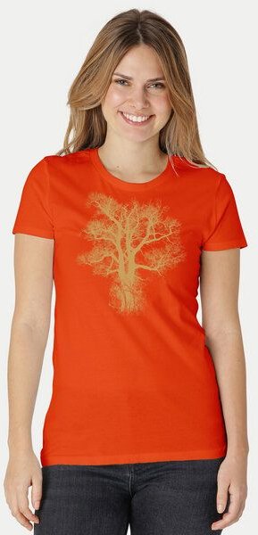 Peaces.bio - handbedruckte Biomode Damen Biobaumwoll T-Shirt Chestnut