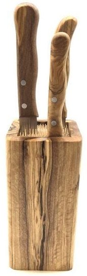 Olivenholz erleben Messerblock DESIGN aus Olivenholz