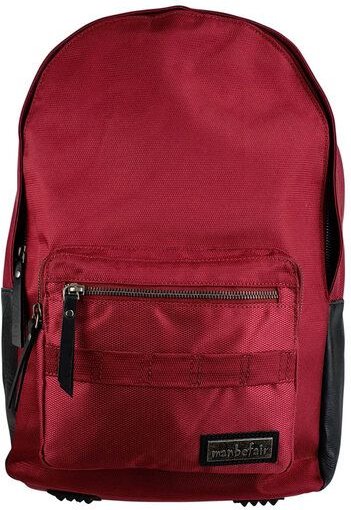 manbefair Klassischer City Rucksack Bergen aus recyceltem Nylon Gewebe und Rinds-Leder