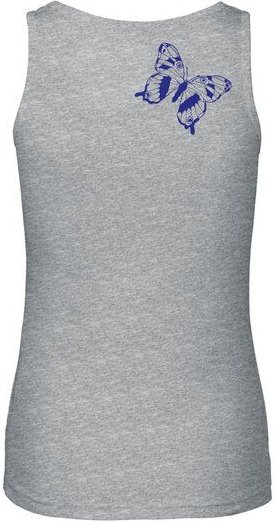 HANDGEDRUCKT Frauen Tank Top "Tagpfauenauge 01" aus 100% Bio Baumwolle (kbA)