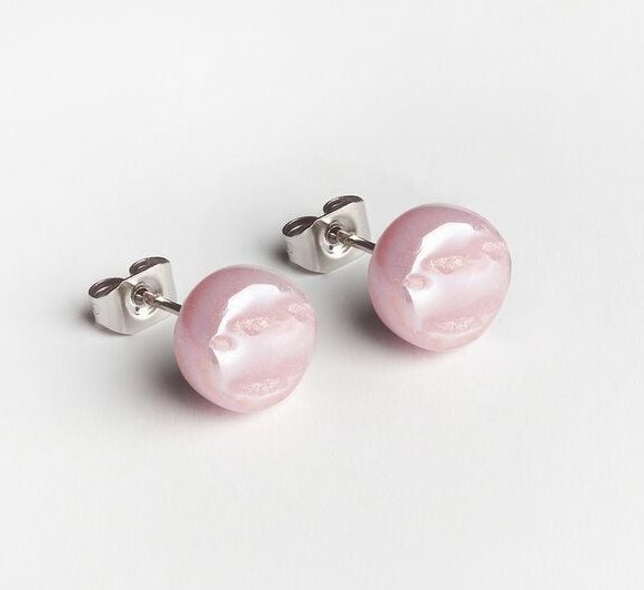 ALEXASCHA Kleine Glas Ohrstecker Rund | PUREFORM