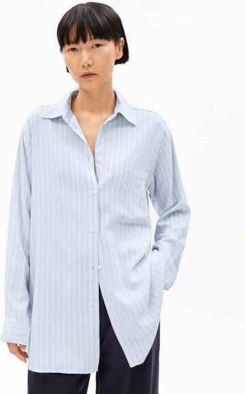 Thumbnail - ARMEDANGELS MAALGAA LINO STRIPED - Damen Bluse aus Leinen-Mix
