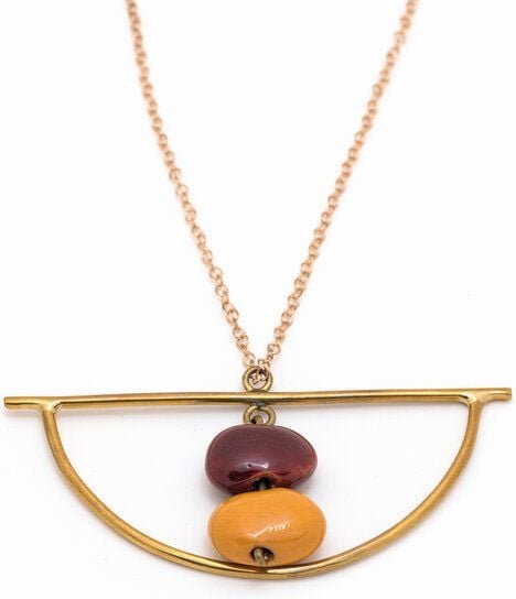 El Puente fair gehandelte Halskette aus Keramik und recyceltem Messing