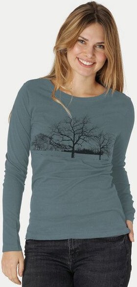 Peaces.bio - handbedruckte Biomode Damen Langarmshirt Landscape