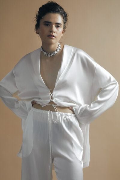 IVA RYCH Weite Hose in Pyjama-Stil I Deadstock