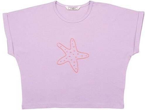 Cotokids Kinder T-Shirt GOTS-zertifiziert aus Bio-Baumwolle, lila mit Muschelmotiv, kurzarm – Walkiddy, weich & sommerli...