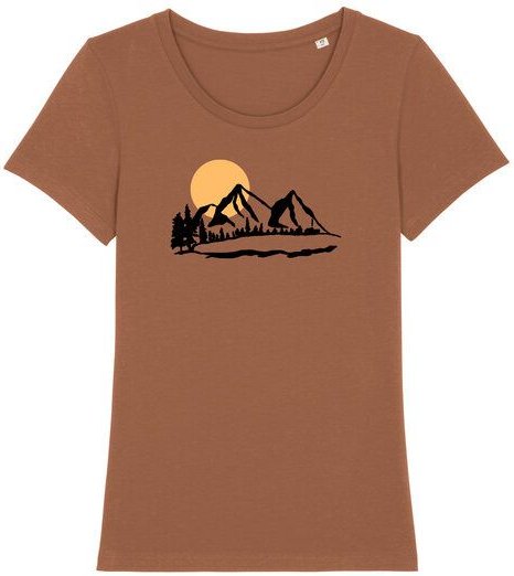 Spangeltangel T-Shirt "Bergluft", Berge, Siebdruck, für Frauen, Berglandschaft, bedruckt, Biobaumwolle