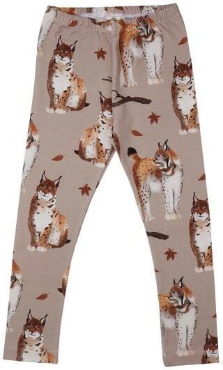 Kleinkinder Leggings Beige „Royal Lynxes“ aus GOTS-zertifizierter Bio-Baumwolle – Walkiddy