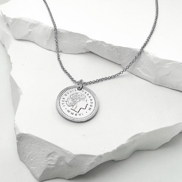 MOANINA Kette Münze Venezia - 925 Silber/18k Gold Vermeil - 3 Längen