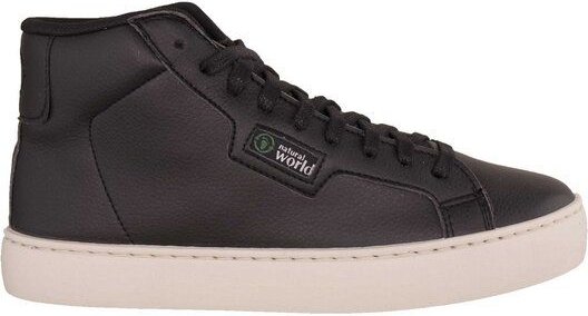 Thumbnail - natural world Vegane High Top unisex Sneaker Koi schwarz aus recycling Kunstleder