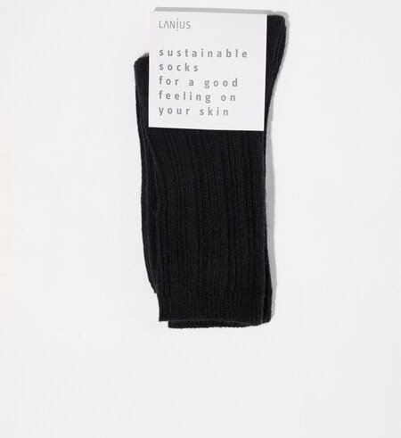 LANIUS Rippenstrick Socken aus Bio-Baumwolle und Bio-Schurwolle