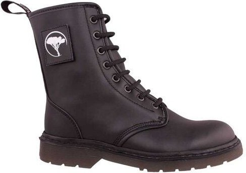 Shoezuu Vegan Vegane unisex 8 Loch Patch-Boots schwarz