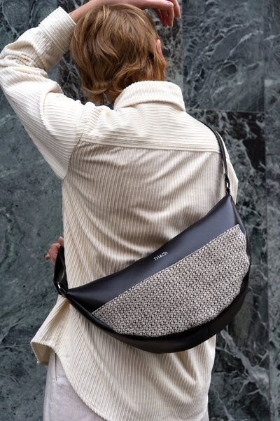 frisch Beutel Halbmondtasche KIESEL vegan