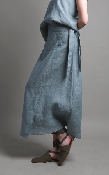 KNOTIUM NOLA Wickelrock aus Leinen