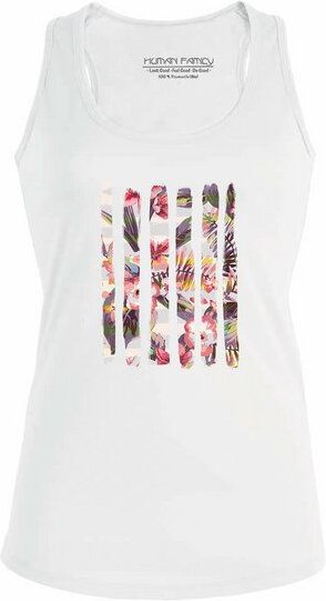 Human Family Racerback Tanktop - Shine "Floral Stripes" in weiss