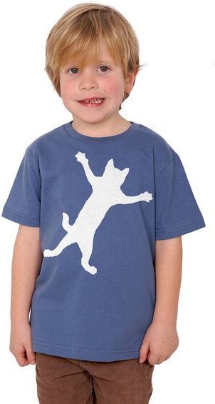HANDGEDRUCKT "Klammerkatze" Unisex Kinder T-Shirt
