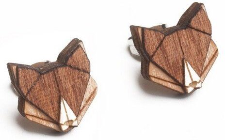 BeWooden Ohrstecker mit Holzdetails | Fuchs Ohrringe