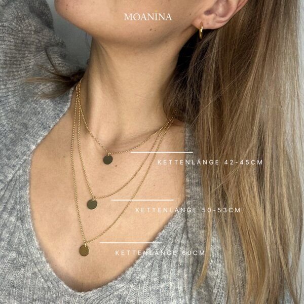 MOANINA Kette Believe Coin - 925 Silber/18k Gold Vermeil - 3 Längen