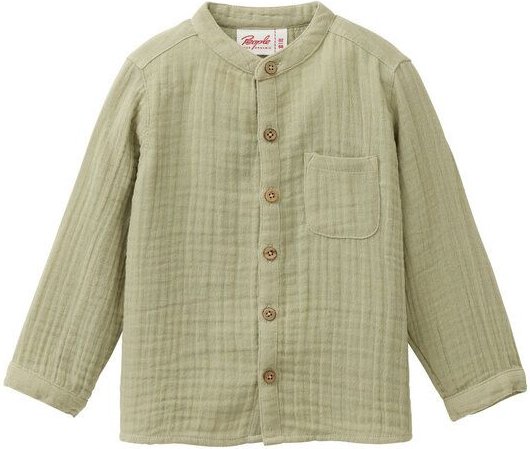 People Wear Organic Musselin Hemd, grün uni, Bio-Baumwolle