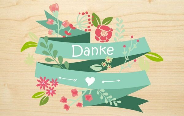 Biodora Sag "Danke" Bunte Holzgrusskarte