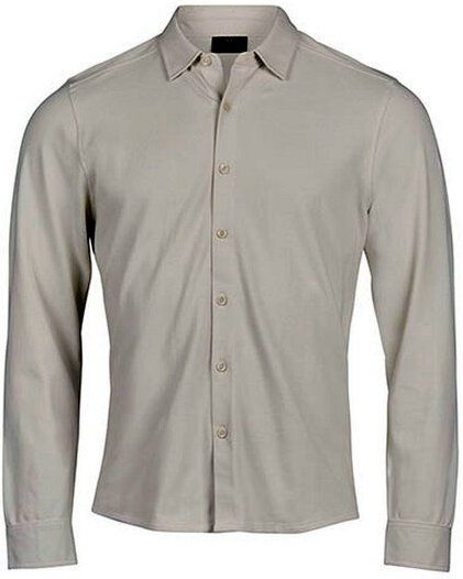 TeeJays Herren Men Stretch Hemd Langarm Pique Stoff