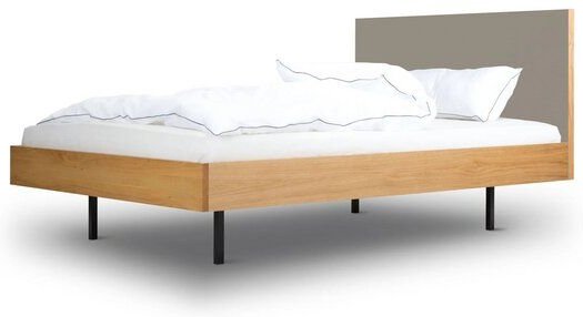 BARTMANN Unidorm Classic - Holzbett aus Eiche mit Kopfteil aus Linoleum