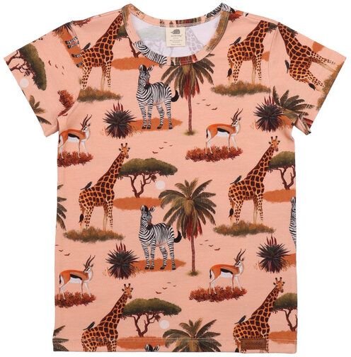 Öko Bio-Baumwolle T-Shirt 'African Savanna' - Fair gefertigt, GOTS zertifiziert - Orange – Walkiddy