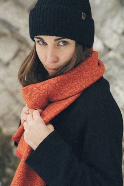 Kopyto Feinstrick Schal SORBUS Winterschal Zweifarbig Gestrickt aus mulesingfreier Merinowolle 100% RWS-zertifiziert