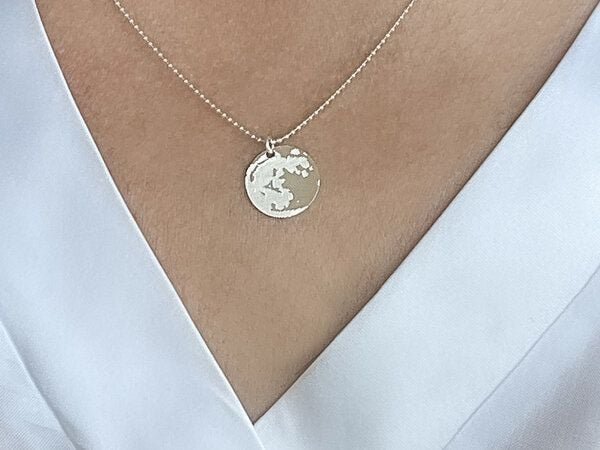 renna deluxe Mond Kette Silber – beidseitiges Motiv