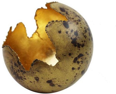 Mitienda Shop Windlicht aus Metall Fireball gold/ bronze