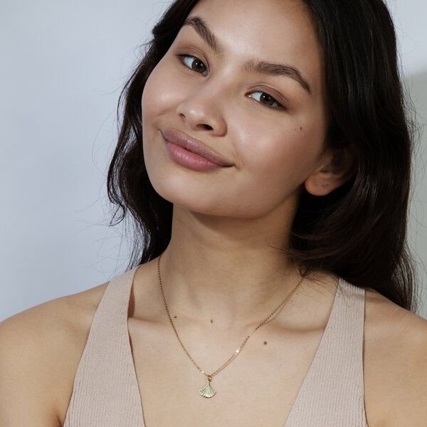 ELEKTROPULLI Super Feine Glieder Kette in 3 Längen mit Ginkgo Blatt Anhänger