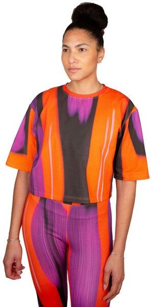 ÆVRIL Damen Crop Top // Floripa Print // Bio-Baumwolle