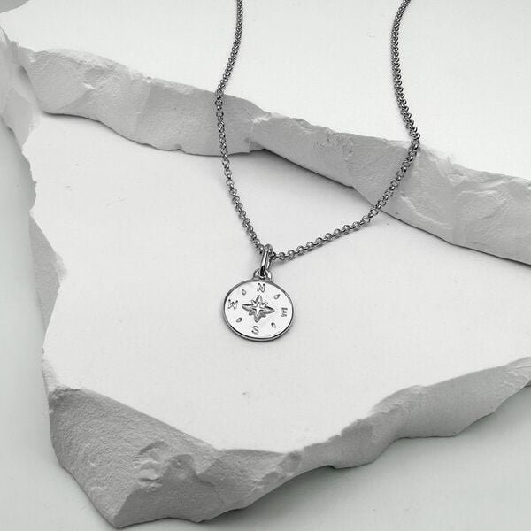 MOANINA Kette Kompass - 925 Silber/18k Gold Vermeil - 3 Längen