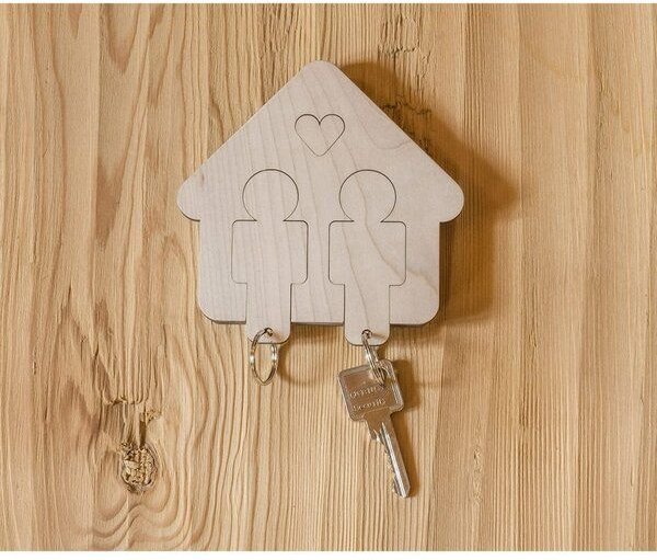designimdorf Design Schlüsselbrett mit Schlüsselanhänger - HOME SWEET HOME