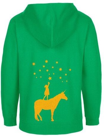 HANDGEDRUCKT Unisex Kinder Zip Up Hoody "Wünsche"