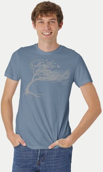 Peaces.bio - handbedruckte Biomode Bio-Herren-T-Shirt "Windy Tree"