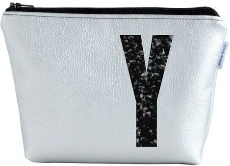 renna deluxe Kulturtasche und Kosmetiktasche personalisiert mit Monogramm SILBER