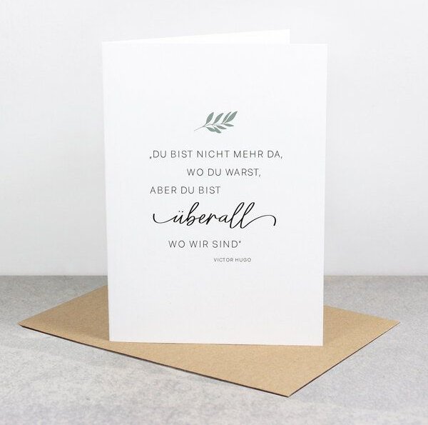 Bow & Hummingbird Trauerkarte „Überall wo wir sind“
