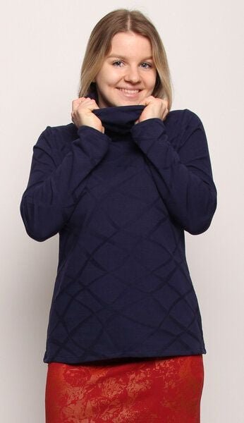 Peaces.bio - handbedruckte Biomode Bio-Strickpulli in Royalblau