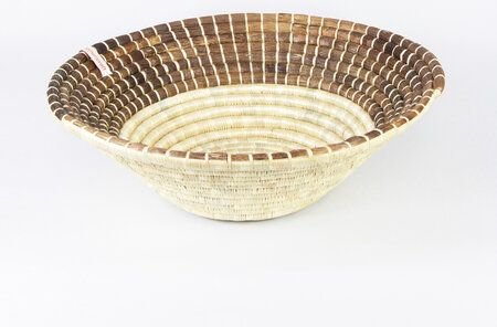 WomenCraft Deko- & Obstschale - 35cm - Braun/Weiß/Natur