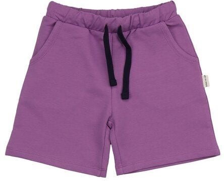 Kinder Shorts GOTS zertifiziert, lila „Dewberry“, Kordelbund, weich & bequem – Walkiddy