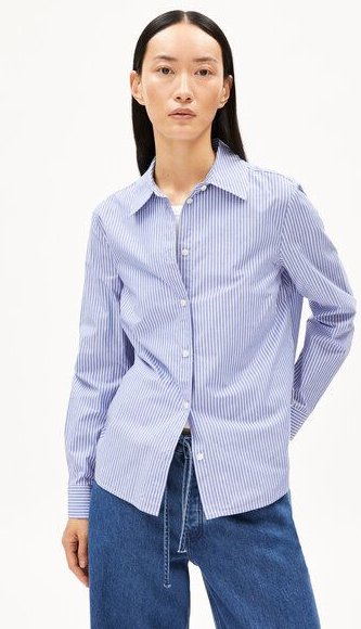 Thumbnail - ARMEDANGELS LOUILAA STRIPED - Damen Bluse aus Bio-Baumwolle