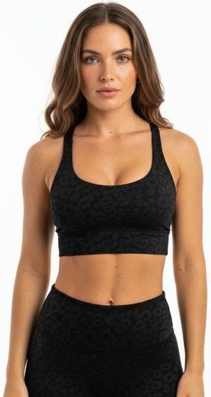 Yoga Hero Sport BH Leopard ecoNYL mit herausnehmbaren Pads