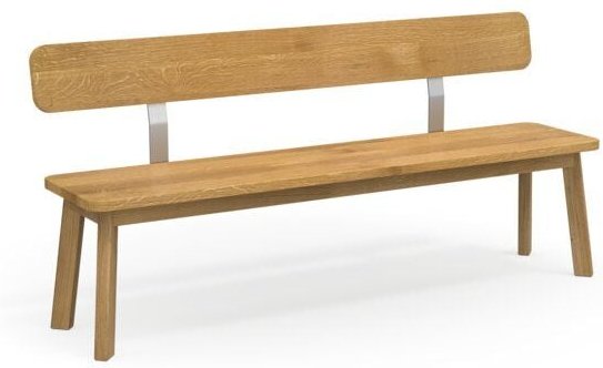 Thumbnail - ekomia Sitzbank Form F mit Lehne aus hell geölter Eiche
